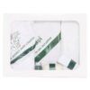 Set trusou si lumanare cu ingeras pentru botez, alb-verde, 7 piese, Recostore, REC1751