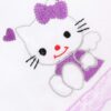 Trusou botez brodat cu Hello Kitty, alb-lila, 7 piese, Recostore, REC1753