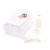 Trusou botez brodat cu ingeras, alb-ivoire, 7 piese, Recostore, REC1761