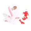 Trusou botez brodat cu ingeras, alb-rosu, 7 piese, Recostore, REC1762
