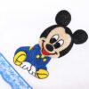 Trusou botez brodat cu Mickey Mouse, alb-albastru electric, 7 piese, Recostore, REC1764