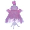 Set trusou complet pentru botez, lumanare, rochita roz cu trena, trusousi pantofiori, Recostore, REC1778