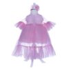 Set trusou complet pentru botez, lumanare, rochita roz cu trena, trusousi pantofiori, Recostore, REC1778