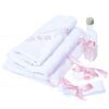 Set trusou complet pentru botez, lumanare, rochita roz cu trena, trusousi pantofiori, Recostore, REC1778