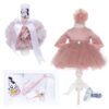 Set trusou complet pentru botez de fete, lumanare roz cu Minnie Mouse, rochita roz pudrat, trusou cu Minnie Mouse si "cu drag de la nasi" si pantofiori, 10 piese, Recostore, REC1793