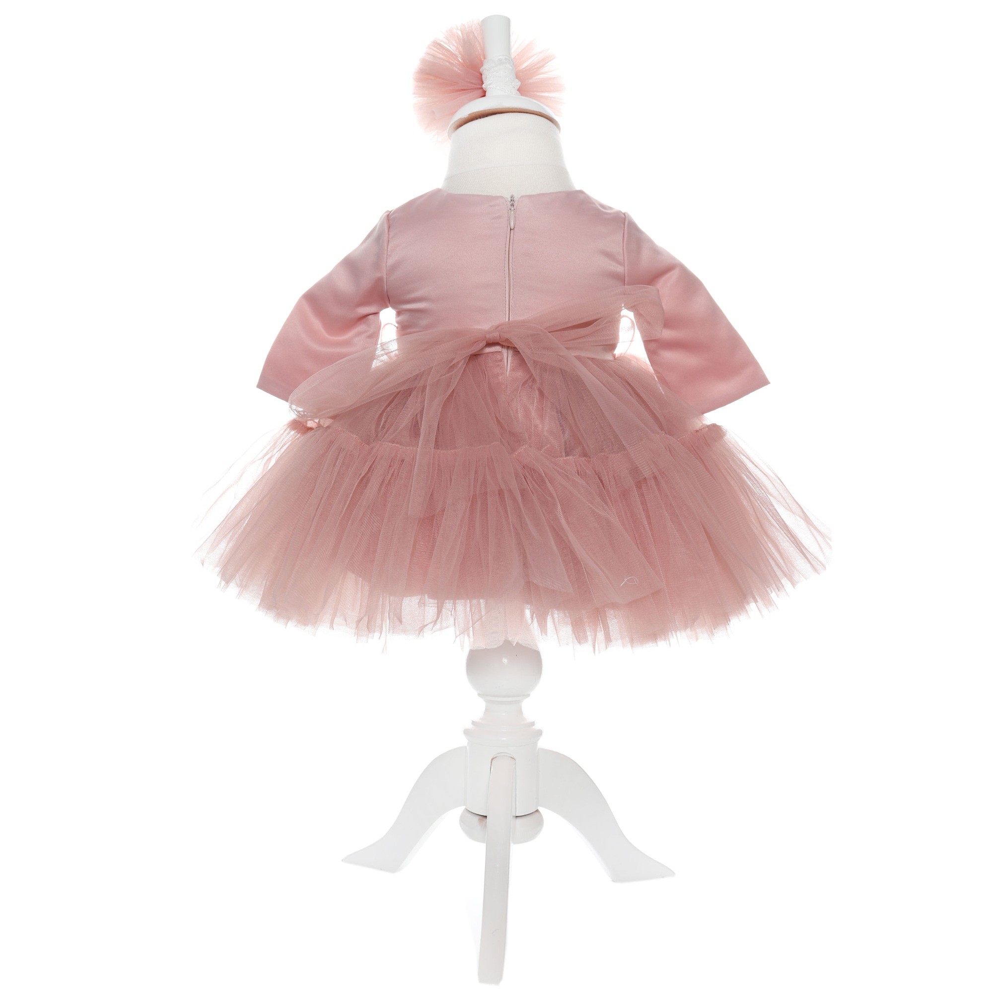 Set trusou complet pentru botez de fete, lumanare, rochita, trusou si pantofiori, 10 piese, Recostore, REC1793