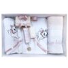 Set trusou complet pentru botez de fete, lumanare roz pudrat cu Pisicuta Aristocrata, rochita roz pudrat, trusou cu Pisicuta Aristocrata si pantofiori, 12 piese, Recostore, REC1796 - imagine 8