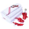 Set trusou si lumanare pentru botez de fete, Buburuza, rosu, 8 piese, Recostore, REC1820
