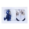 Set trusou si lumanare pentru botez de baieti, ursuleti, albastru electric, 8 piese, Recostore, REC1829