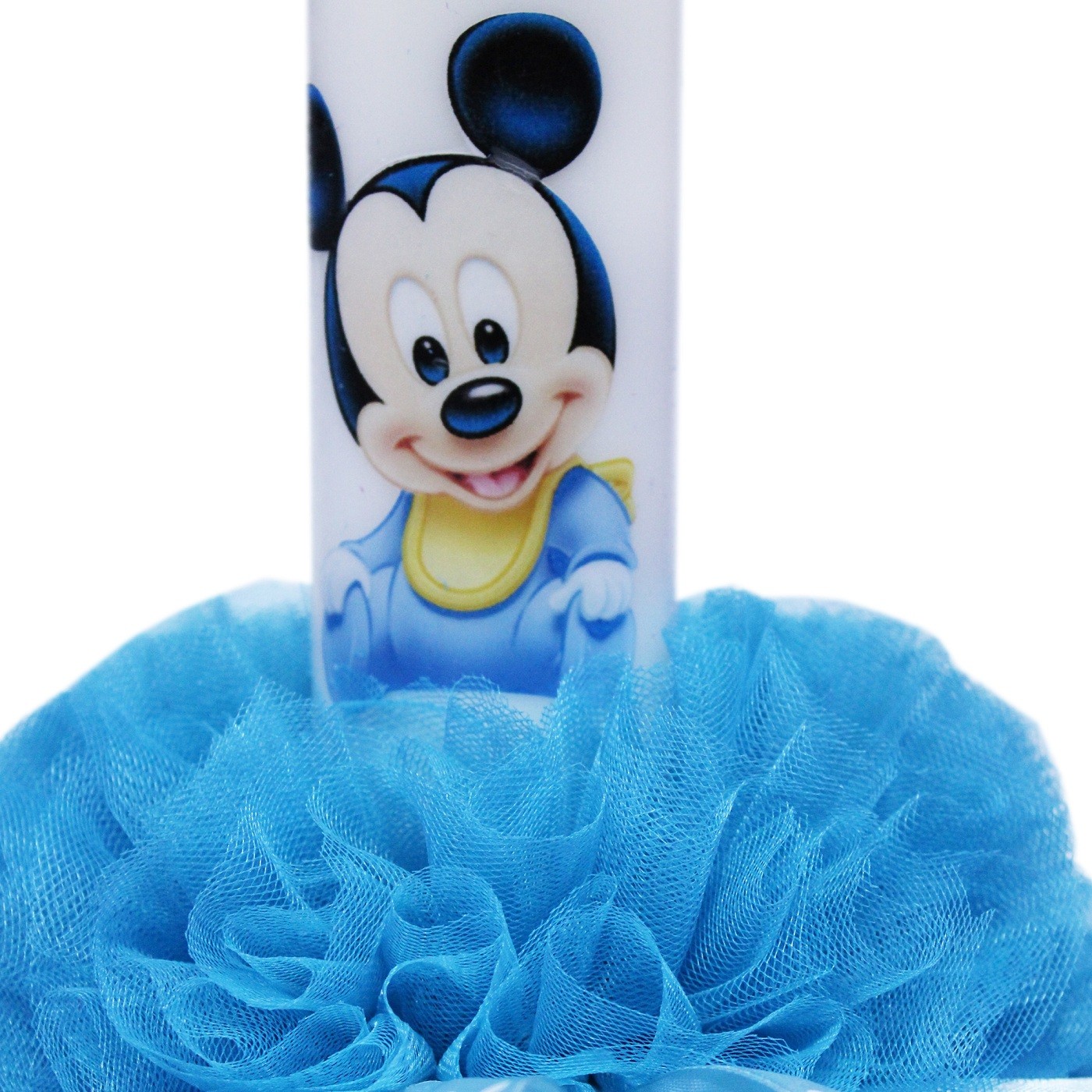 Set trusou si lumanare pentru botez de baieti, Mickey Mouse, turcoaz, 8 piese, Recostore, REC1832