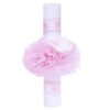 Set trusou si lumanare pentru botez de fete, ingeras brodat, roz, 8 piese, Recostore, REC1836