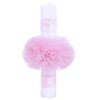 Set trusou si lumanare pentru botez de fete, ingeras brodat, roz, 8 piese, Recostore, REC1836
