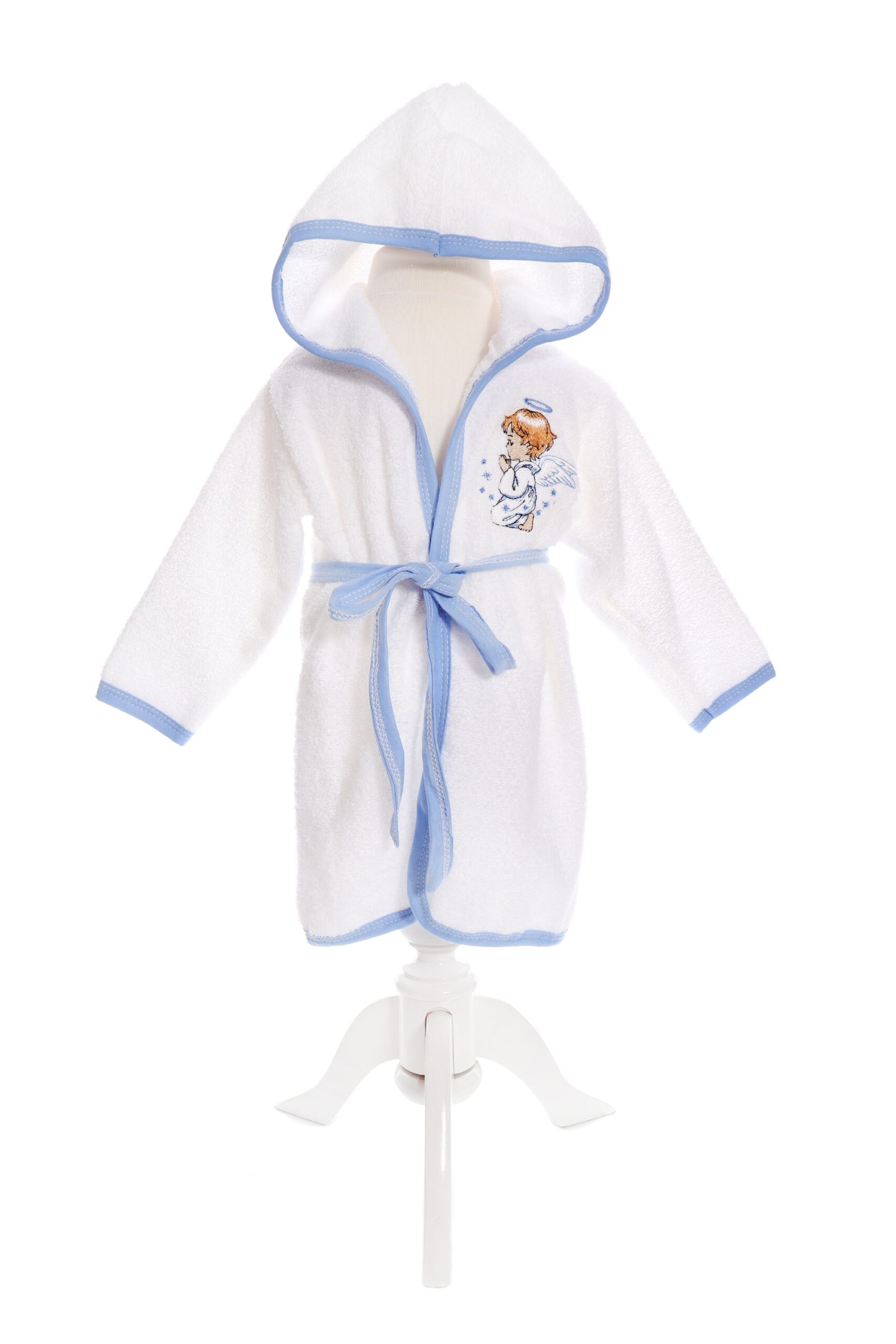 Set baita pentru bebelusi, 3 piese, halat, prosop si manusa, brodat cu ingeras, Recostore, REC1840