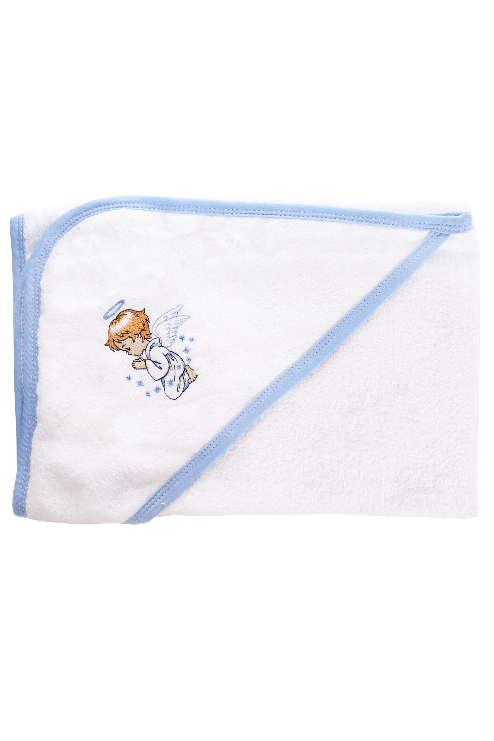 Set baita pentru bebelusi, 3 piese, halat, prosop si manusa, brodat cu ingeras, Recostore, REC1840