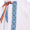 Costum popular alb-albastru, 4 piese, haina groasa, camasa, pantaloni, caciulita pentru baieti, REC1845 - imagine 3