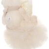 Lumanare botez cu tulle ivoire tip glob si cu ursulet de plus atasat, 35x7 cm, Recostore, REC1858 - imagine 3