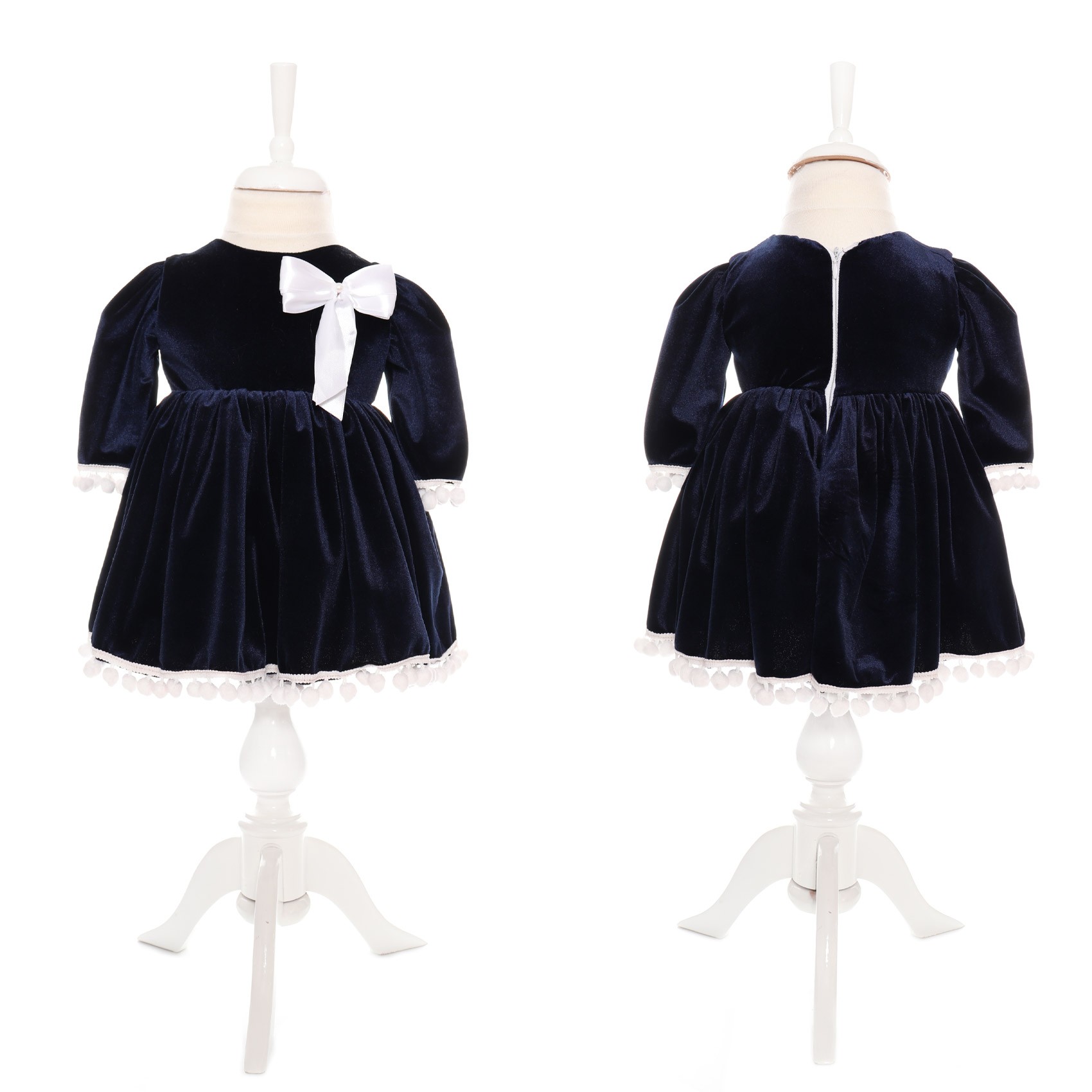 Rochita bleumarin din catifea pentru fete, Recostore, REC1892