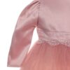 Rochita roz pudrat cu bolero si bentita pentru botez, satin, 3 piese, Recostore, REC1897