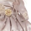 Rochie crem cu broderie pentru botez, 2 piese, rochie, turban, RECREC1898