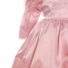 Rochie roz pudrat cu broderie pentru botez, 2 piese, rochie, turban, RECREC1899
