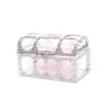 Set 10 marturii, cruciulite biserica din metal cu bolduri si cufar, funda roz deschis, REC1968/31