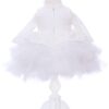 Rochie alba din dantela pentru botez de fete, 2 piese, rochie, bentita, Recostore, REC2022