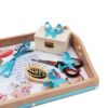 Set tava pentru taiere mot la baieti, model cu personaje disney, 6 piese, turcoaz, 35x20 cm, Recostore®, REC1967/102