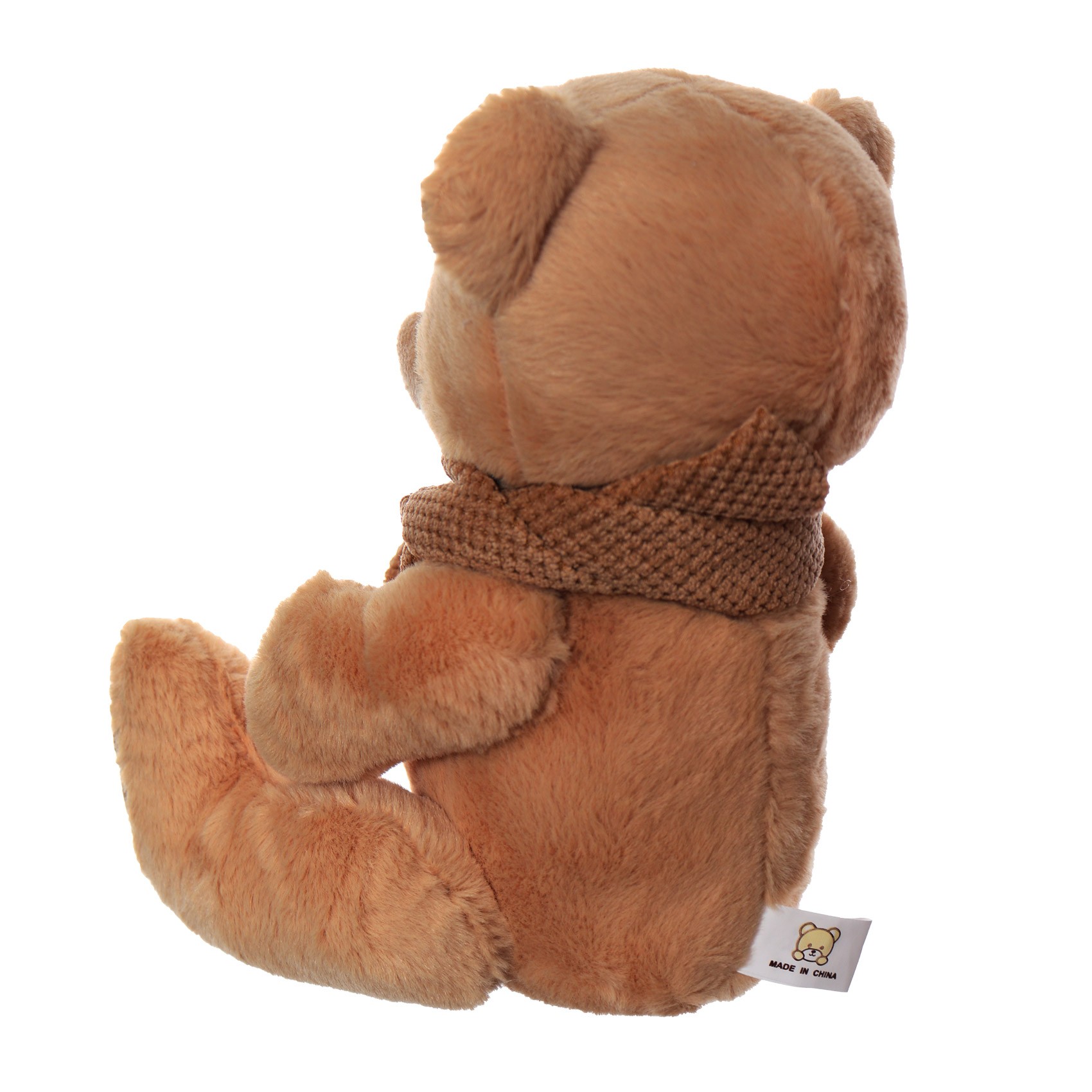 Ursulet de plus cu fular, 15 cm, maro, Recostore, REC2072