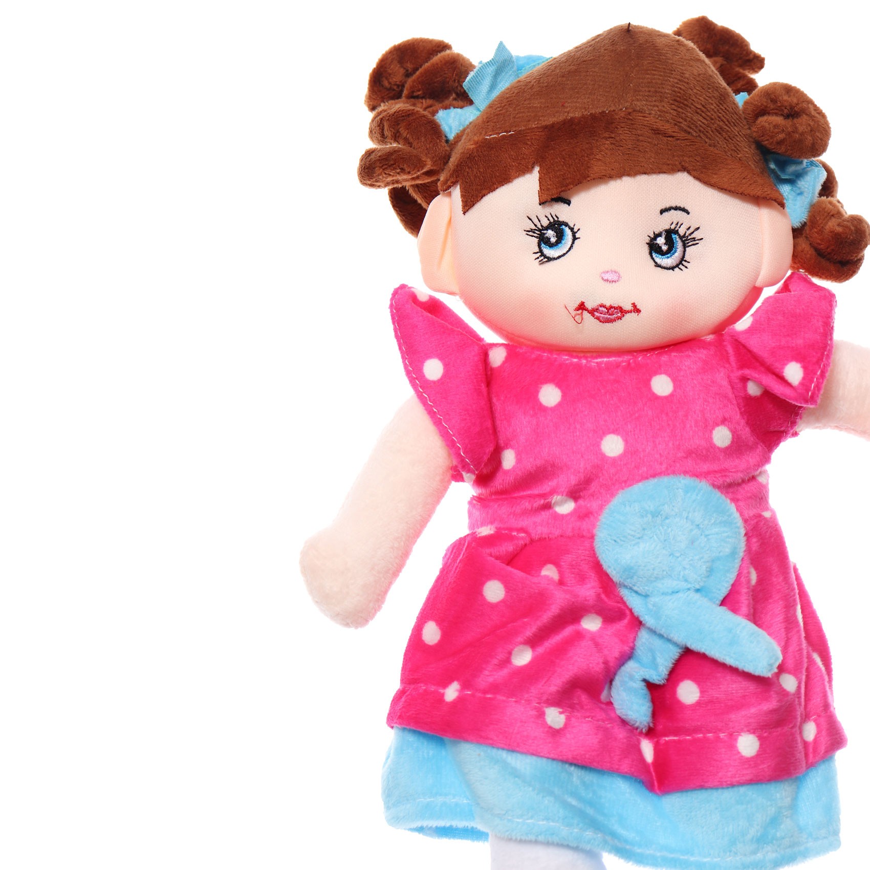 Papusa de plus cu rugaciune, "Ingerasul", 38 cm, ciclam, Recostore, REC2096 - imagine 2