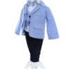 Costum bleu elegant pentru bebelusi, sacou din bumbac, 5 piese, Recostore®, REC2104