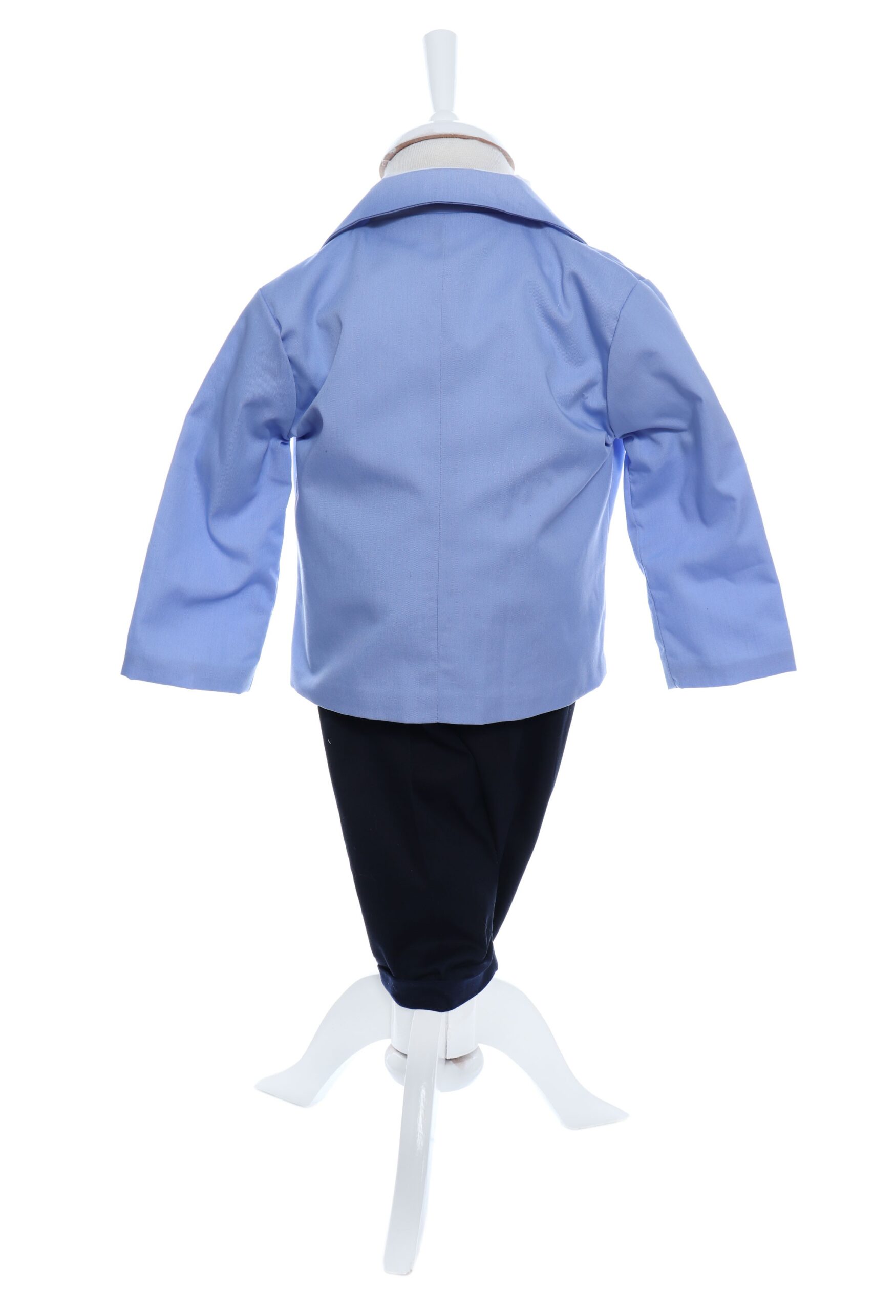Costum bleu elegant pentru bebelusi, sacou din bumbac, 5 piese, Recostore®, REC2104