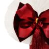 Trusou complet pentru botez baieti, sacou din catifea, trusou, lumanare si pantofiori, visiniu, 14 piese, Recostore®, REC2112