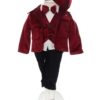Trusou complet pentru botez baieti, sacou din catifea, trusou brodat, lumanare Mickey Mouse si pantofiori, visiniu, 14 piese, Recostore®, REC2113 - imagine 2