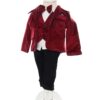 Trusou complet pentru botez baieti, sacou din catifea, trusou brodat, lumanare Mickey Mouse si pantofiori, visiniu, 14 piese, Recostore®, REC2113 - imagine 3