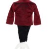 Trusou complet pentru botez baieti, sacou din catifea, trusou brodat, lumanare Mickey Mouse si pantofiori, visiniu, 14 piese, Recostore®, REC2113 - imagine 5