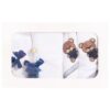 Set trusou pentru botez de baiat, ursulet de plus, 14 piese, trusou brodat,Recostore®, REC2120