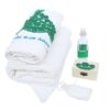 Set complet pentru botez de baiati, 14 piese, verde, Cu drag de la nasi, Recostore®, REC2122