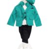 Set trusou complet pentru botez, costum verde menta, 13 piese Recostore®, REC2136
