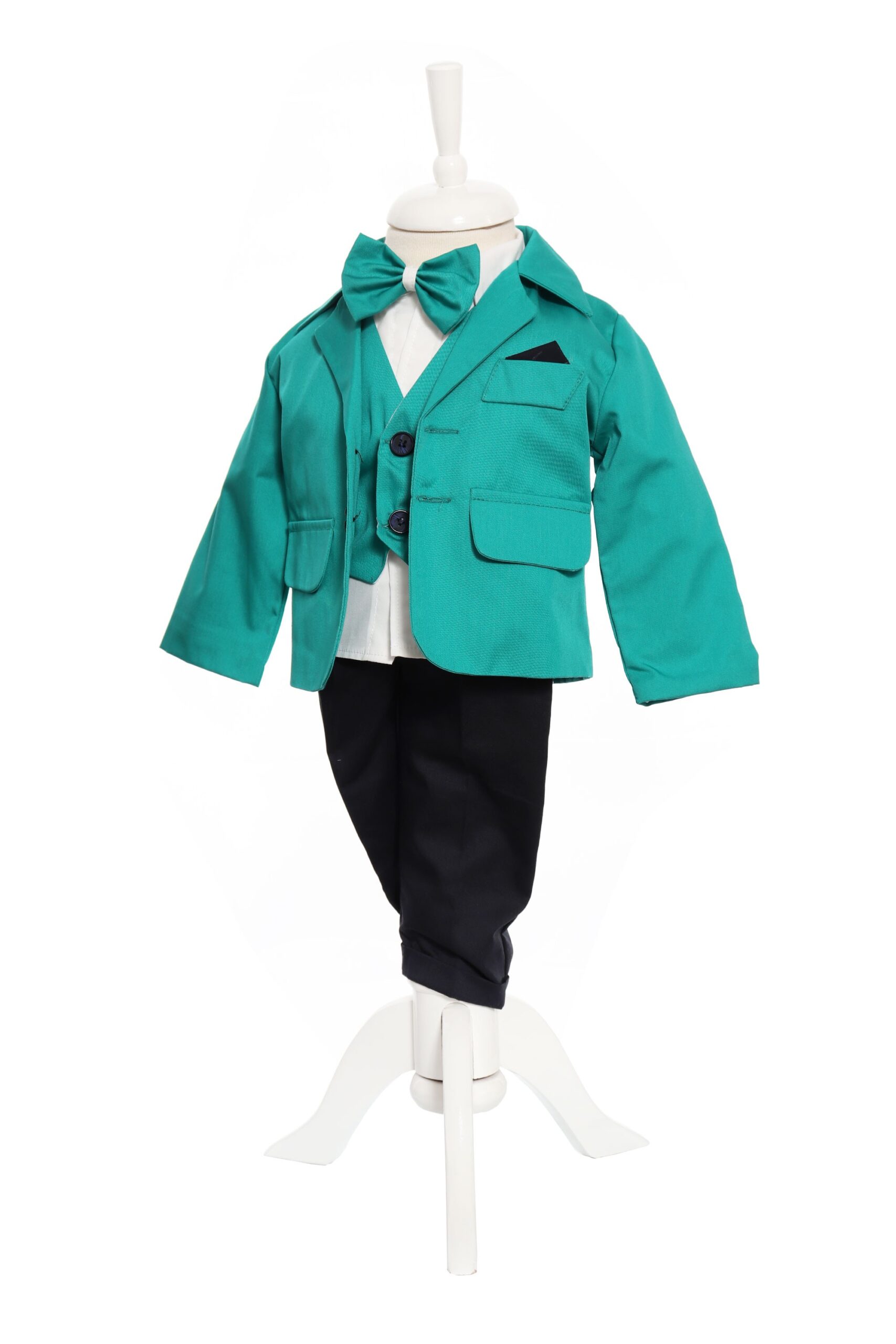 Set trusou complet pentru botez, costum verde menta, 13 piese Recostore®, REC2136