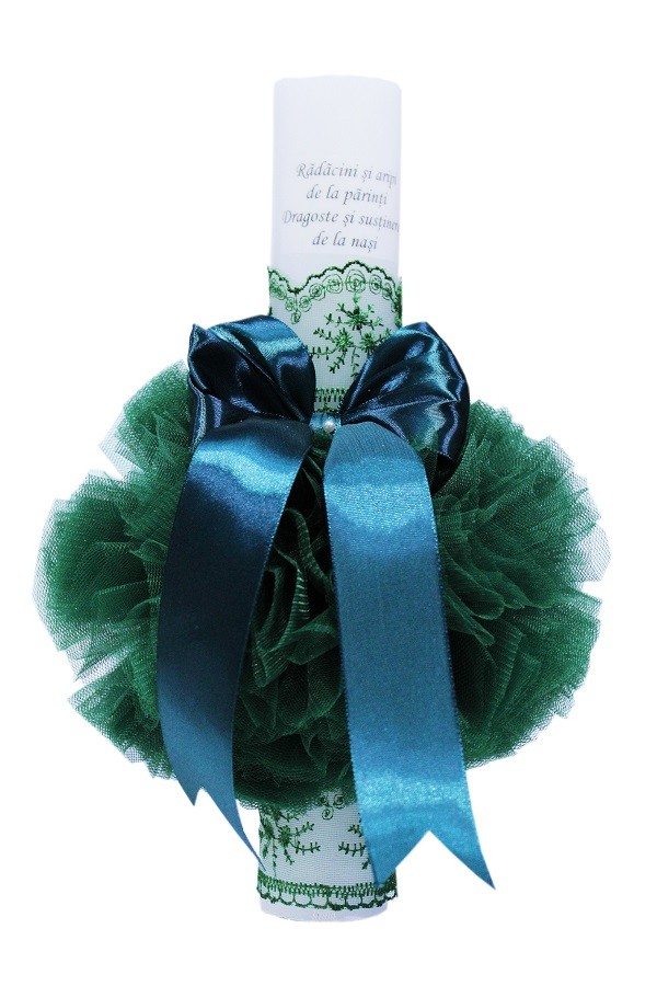 Set trusou complet pentru botez, costum verde menta, 13 piese Recostore®, REC2136