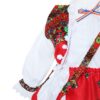 Costum popular alb-rosu pentru botez, 5 piese, bluza, fusta cu fota aplicata, vesta, traistuta, batic pentru fetite, REC1180 - imagine 5