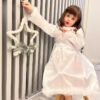 Rochie alba Fulg de Nea pentru fetite, Recostore®, REC2151