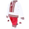 Costum popular alb-rosu, 2 piese, bluza, pantaloni, pentru baieti, REC18 - imagine 2