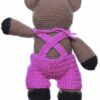 Ursulet de plus crosetat manual, 23x18 cm, roz, Recostore®, REC2151