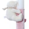 Lumanare botez accesorizata cu catifea roz si ursulet de plus, 28 cm, Recostore®, REC2162