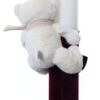 Lumanare botez accesorizata cu catifea visiniu si ursulet de plus, 28 cm, Recostore®, REC2165