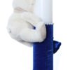 Lumanare botez accesorizata cu catifea albastru electric si ursulet de plus, 28 cm, Recostore®, REC2166