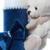 Lumanare botez accesorizata cu catifea turcoaz si ursulet de plus, 28 cm, Recostore®, REC2168 - imagine 2