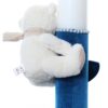 Lumanare botez accesorizata cu catifea turcoaz si ursulet de plus, 28 cm, Recostore®, REC2168 - imagine 3