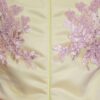 Rochie galbena cu broderie roz si funda pentru botez, 2 piese, rochie, bentita, REC830